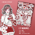 MOHAMM 1 Sheet Cute Girl Decorative Stickers for DIY Craft Photo Album Scrapbook Journal Planner Scene Collage.