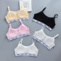 5 Color Teenage Girls Bra with Chest Pad Spaghetti Strap Cotton Bralettes for 8 9 10 11 12 13 14 15 16 17 Year Old Kid Underwear. 