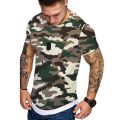 Casual Short Sleeve Crew Neck Pullover Men Summer T Shirts Slim Fit Clothes Leisure Camouflage Printing Men Tees 2023 Streetwear. 