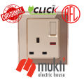 CLICK Marigold Series 13A Three Pin Flat Socket with Indicator Electrical Wall Switch 3 Pin. 