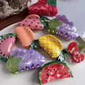 Acetate Cute Summer Vegetable Fruit Hair Clip Watermelon Lemon Cherry Hair Claw Fashion Shark Clips For Women Hair Accessories Bayline. 