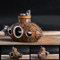 Retro Old Submarines Wreck Ornament Fish Shrimp Shelter Cave Hideout Artificial Resin Ornament for Aquarium Fish Tank Decoration. 