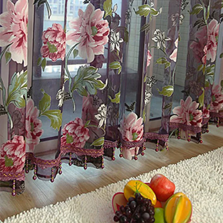 Glass%20Door%20Curtain%20Bedroom%20Peony%20Voile%20Curtain%20Tulle%20with%20Lace,Purple%20-%20Image%206