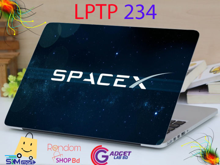 LPTP - 234 Spacex logo Laptop Sticker Laptop Skin Sticker & Laptop Skin for laptop Back Side Decoration