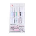 6Pcs/Set Creative Double Lines Colored Marker Pen Cute DIY Hand Ledger Dual Color Art Painting Graffiti Linear Drawing Pens Student Stationery School Office Supplies.