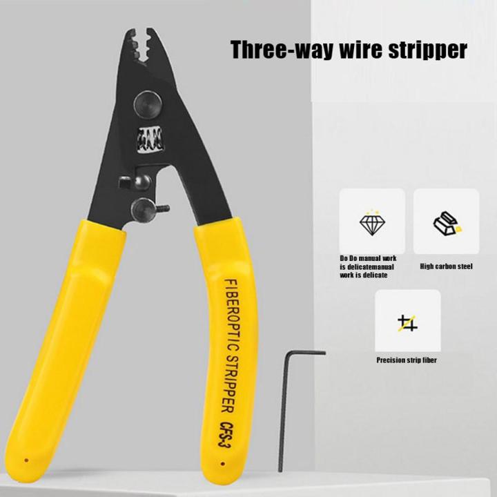 Fiber Optic Stripper, 3-Hole Precision Tool For FTTH, Cable & Wire Stripping