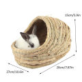 Rabbit Grass House Hamster Grass Nest Robust Handwoven Grass Tunnel Hut Sleeping Nest.