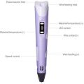 3D Painting pen Three-color supplies Crafting Doodle Drawing Arts Printer PLA/ABS Filaments Kid Gift Pink 1Pc. 