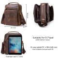 CONTACT'S Crazy Horse Leather Men's Shoulder Bag Vintage Messenger Bags Men Bolsos Male Crossbody Bags Man's Handbag Sling Bag.