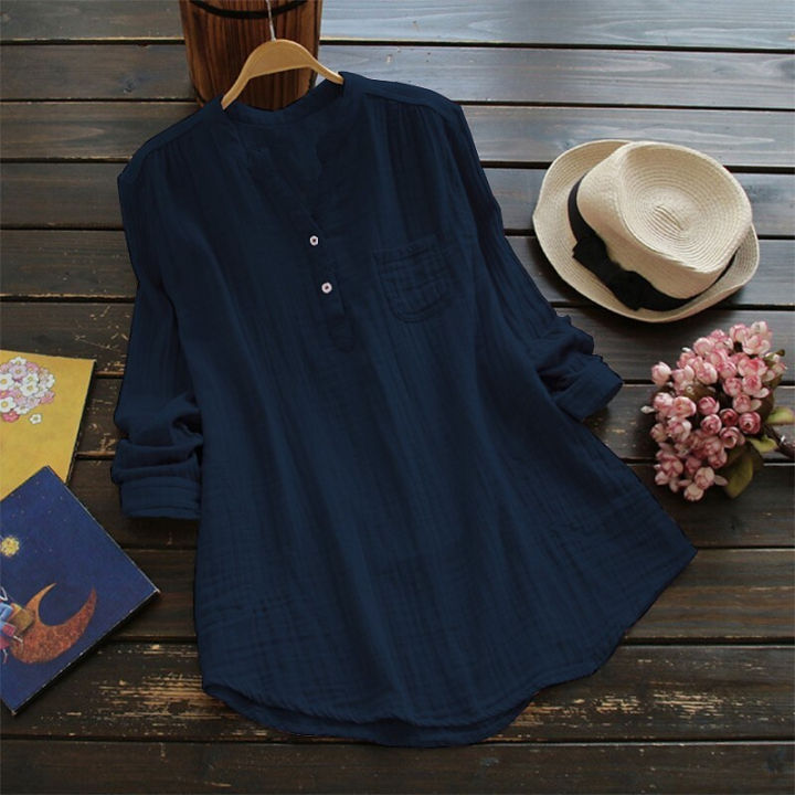 Ladies%20Chemise%20tops%20%20Cotton%20And%20Linen%20Whistles%20Top%20Plus%20Size%20Blouse%20Women's%20linen%20blouse%20-%20Image%202