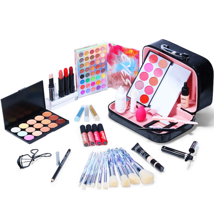 POPFEEL%2025/16/8%20Pcs%20Makeup%20Set%20KIT014%20POPFEEL%20All%20In%20One%20Makeup%20Kit%20Eyeshadow%20Lip%20Gloss%20Lipstick%20Brushes%20Eyebrow%20Concealer%20Lateil%20-%20Image%203