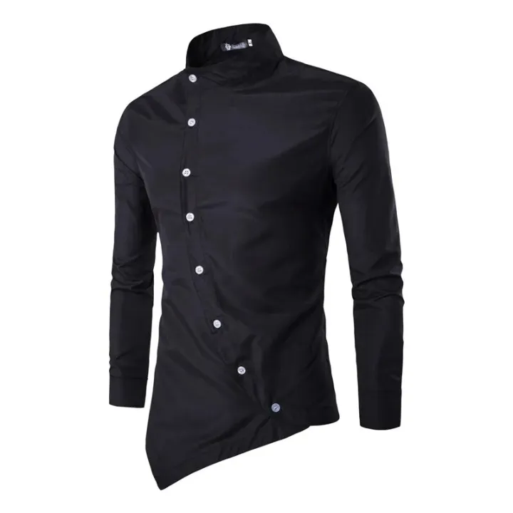 Mens%20Dress%20Shirts%20Vintage%20Clothes%20Personality%20Oblique%20Button%20Irregular%20Long%20Sleeve%20Business%20Shirt%20Male%20Casual%20Slim%20Blusas%20Tops%20-%20Image%202