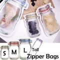 【Hey my home】10PCS Mason Jar Bottles Candy Cookies Bag Seal Fresh Food Storage Bag Snacks Organizer Kitchen.