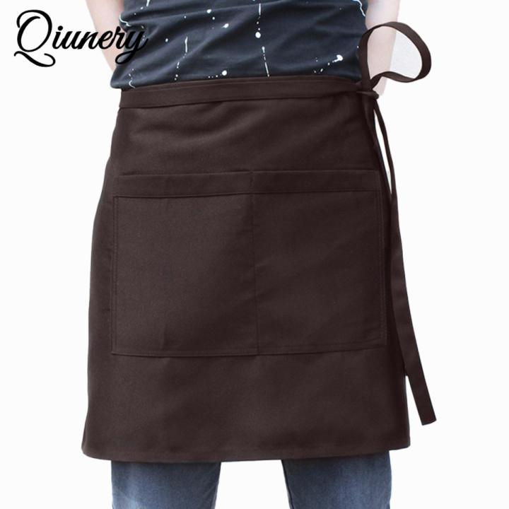 Cotton Waist Apron With Pockets Premium Waterproof Anti-oil Anti-fouling Dust-proof Cooking Apron