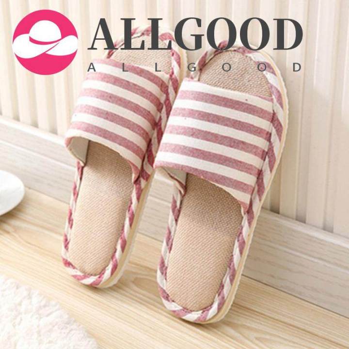 Women's%20Home%20Indoor%20Non-slip%20Slippers%20Ladies%20Flat%20Printed%20Soft%20Comfortable%20Cotton-linen%20Flipflops%20-%20Image%202