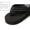 2024 New Slippers Women's Summer Wear Fashion High Heel Platform Shoes Thick Bottom Non-Slip Beach Ladies Flip-Flops.