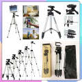 3110 Aluminum Alloy Tripod For Camera and Mobile - Silver and Black. 