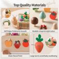 Wooden Montessori Toy 4-in-1 Intelligence Box Set Column Pull Radish Cart Game Stick Kids Shape Matching Educationsl Toys Puzzle KankongAgu. 