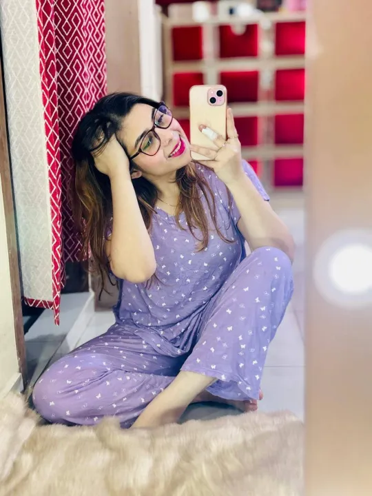 Women%20Home%20Wear%20Two-Piece%20Clothes%20V-Neck%20Solid%20Color%20Short%20Sleeve%20T-shirt%20+%20Long%20pant%20by%20%20soha%20mart%20-%20Image%202
