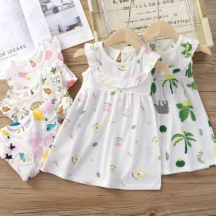 2025%20new%20girl%20baby%20round%20neck%20dress%20children%20flowers%20cotton%20skirt%200-5%20Years%20-%20Image%203