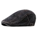 four seasons Denim Solid Newsboy Caps Men Washed Flat Peaked Cap Women Painter Beret Hats 16.