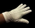 White three ribbed nitrile polyester etiquette gloves, nylon military parade labor protection gloves for both men and women, wear-resistant.