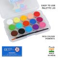 Doms Non-Toxic 15mm Water Colour Cake Set with Paint Brush and Plastic Case. 