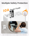 LENCENT 140W Universal Travel Adapter, International Plug Adaptor, GaN Fast Charger with 3 Type C+1 USB A, All in One Travel Essentials, Worldwide Outlet Converter for US to European EU UK AUS, Black.