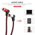 90 Degree 3.5mm Male to 2 RCA Male Cable Right Angle Stereo AUX Y Splitter Cord Microphone Jack Plug for Laptop 1M. 