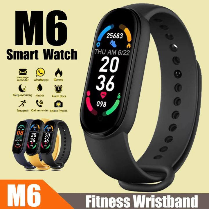 M6 Smart Watch Color Screen Step Counting Multi Sport Fitness Mode Message Reminder Photography Music Remote Control Smart Band