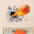 Waterproof 3D Basketball Rush out Wall Art Decal Kids Room Decor Mural Sticker. 