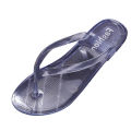 Transparent beach sandals korean version female internet celebrity jelly crystal clip foot flip flops summer korean version students wear flat soles outside.