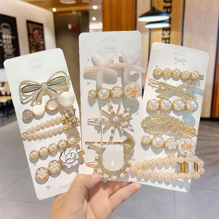 5/6pcs%20Hair%20Clip%20Set%20Hair%20Pins%20Korean%20Fashion%20Shiny%20Retro%20Hairpin%20Girls%20Crystal%20Rhinestone%20Hair%20Clip%20Elegant%20Hair%20Accessories%20-%20Image%203