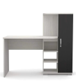 Office Desk Table with Shelves Storage Computer Table Study Desk for Students by BM Furniture( Finish Color Black & White).