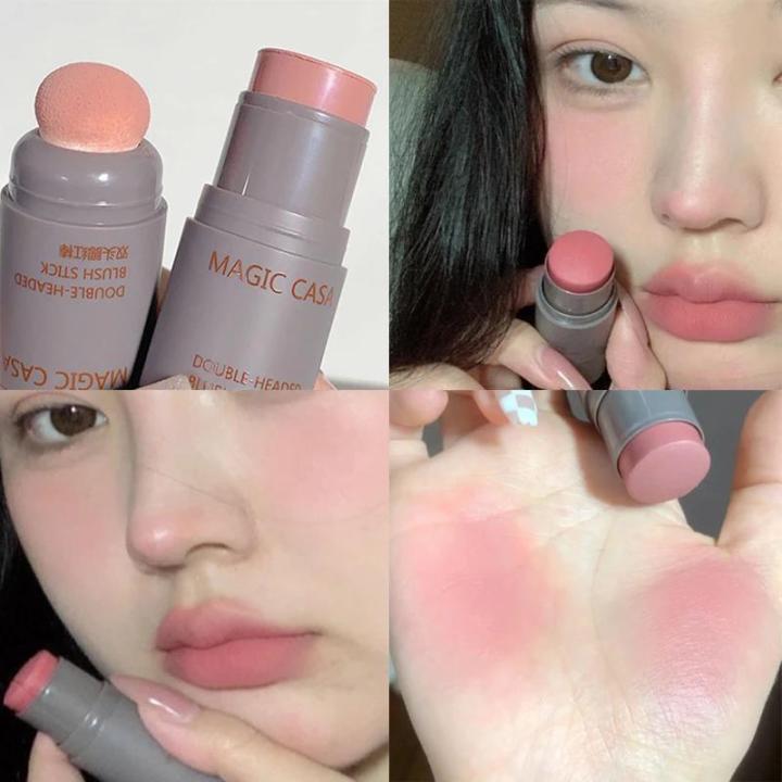 Honoria Honoeie Multi-function Double-ended Blush Stick Cream Lipstick Cheek Waterproof Lasting Brightening Makeup Face Contouring Blush Stick
