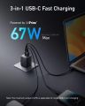 Anker Prime GaN 67W A2669 Multi Port Charger USB C Compact Plug TypeC Fast Charging Suitable For MacBook Laptops Phones.
