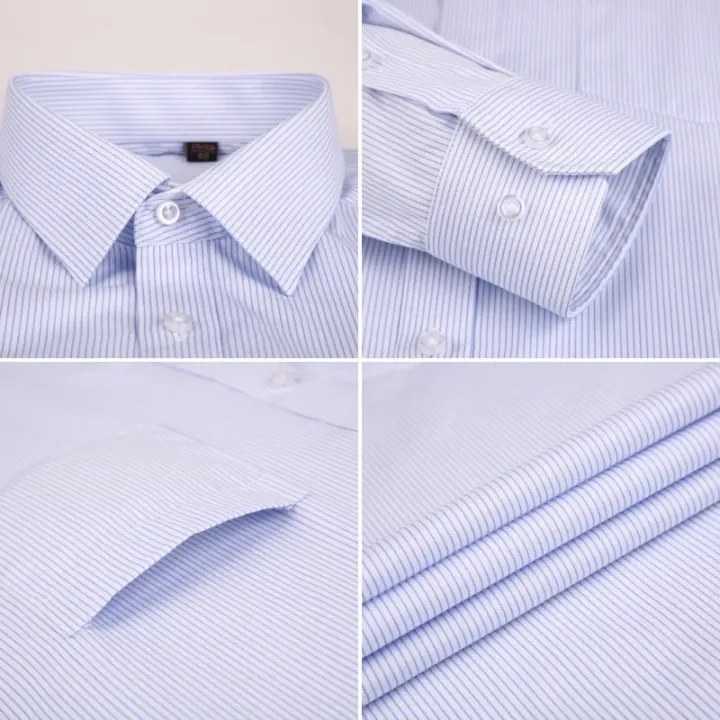 High%20Quality%20Cotton%20Men%20Dress%20Long%20Sleeve%20Shirt%202023%20New%20Solid%20Male%20Plus%20Size%20Regular%20Fit%20Stripe%20Business%20Shirt%20White%20Blue%20-%20Image%206