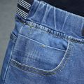 Men Extra Large Size 32-50 Stretch Waist High Elastic Jeans Designer Drawstring Straight Denim Pants Mens Casual Plus Size 7XL.