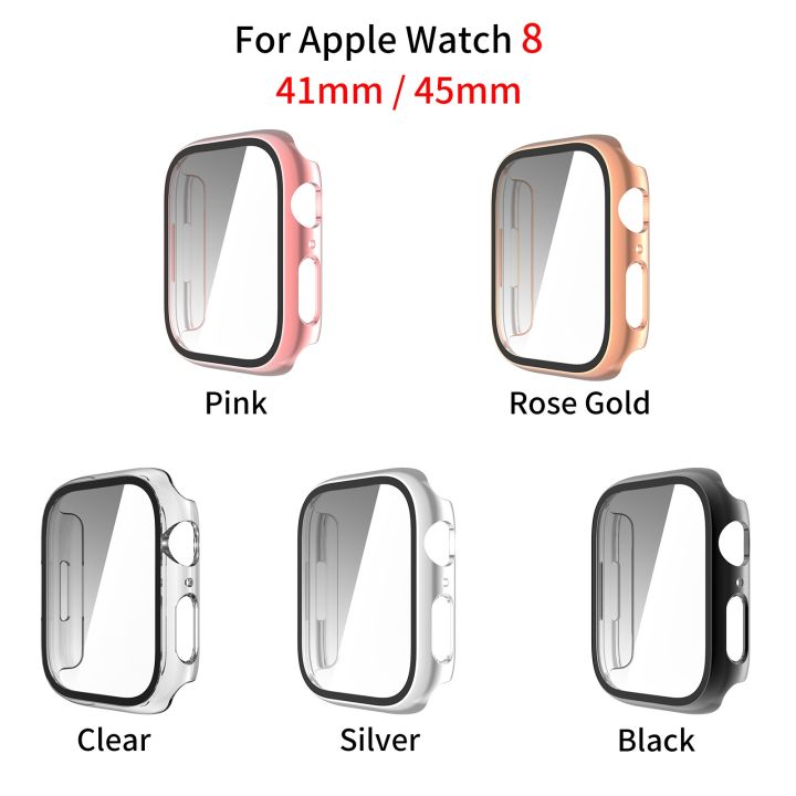 (New)%20Tempered%20Glass%20Film%20Plating%20PC%20Watch%20Case%20For%20Apple%20Watch%20Series%209%20/%208%20&%207%2041mm%20-%20Image%203