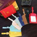 Men Women PU Leather Cute Luggage Tag Suitcase Address Label Baggage Boarding Bag Tag Name ID Address Holder Travel Accessorie.
