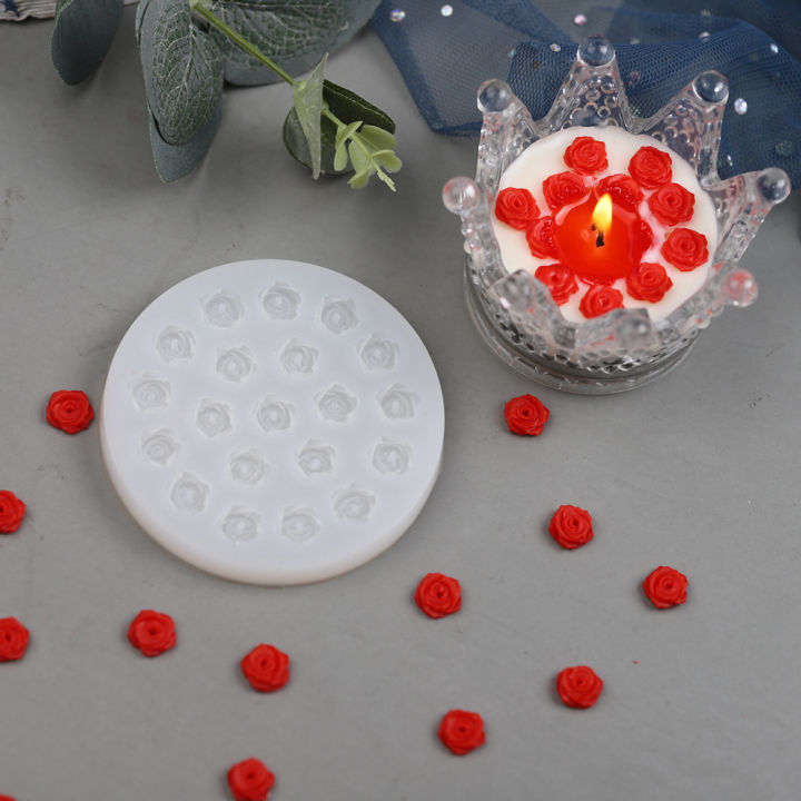 Mold Silicone, DIY Small Rose Candle Molds for Candle Making Aroma Soy Wax Handmade Soap Clay Plaster Epoxy Resin, Silicone
