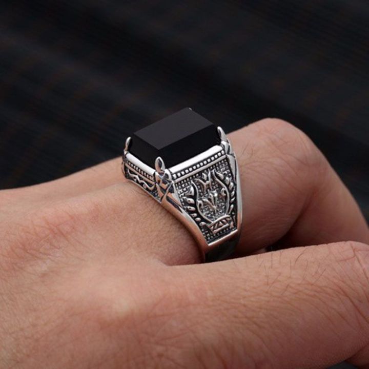 Stainless%20Steel%20Black%20Natural%20Stone%20Mens%20Finger%20Ring%20-%20Ring%20For%20Men%20-%20Image%204