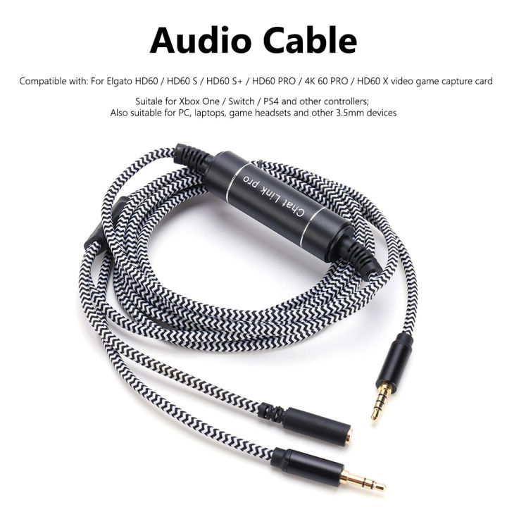 260cm%20Chat%20Link%20Audio%20Adapter%20Cable%20with%20in-line%20Isolator%20for%20Elgato%20HD60%20S+%20HD60%20Pro%20Capture%20Card%20Replacement%20Line%20for%20NS%20PS5%20-%20Image%202