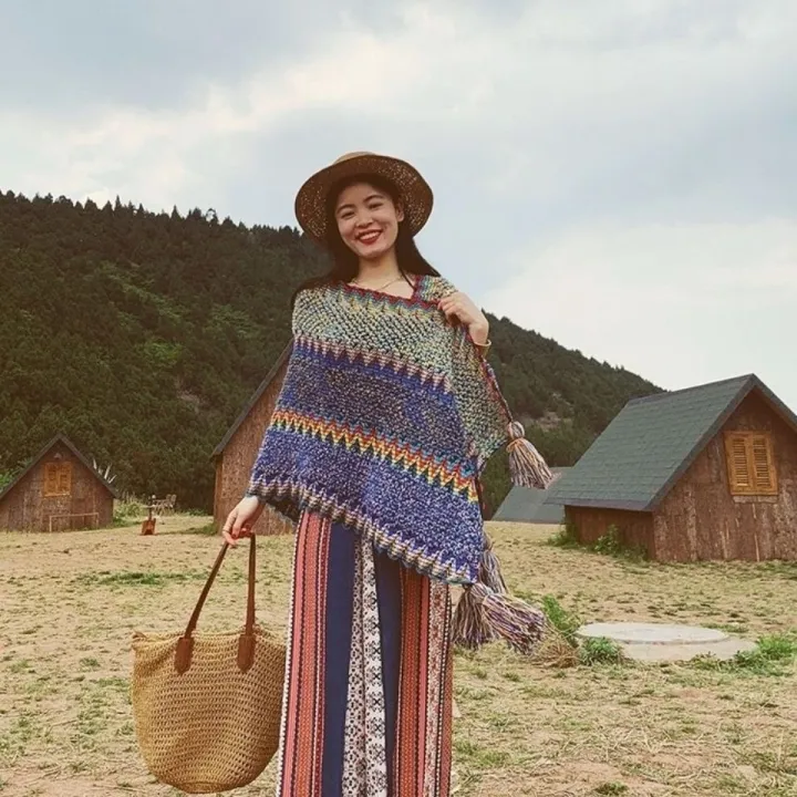 Xinjiang%20Qinghai%20Travel%20Shawl%20Large%20Scarf%20Women's%20Autumn%20and%20Winter%20Yunnan%20National%20Style%20Travel%20Cloak%20Talma%20Thick%20Warm%20-%20Image%202