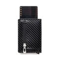 Bycobecy Custom Rfid Smart Wallet Carbon Fiber Credit Card Holder Men Leather Wallet Minimalist Wallet Coins Pocket Zipper Purse. 