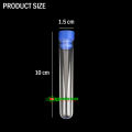 10 pcs x Clear Plastic Test Tube Multifunctional Small Round Bottom Tube Storage Containers. 