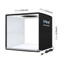 PULUZ Lightbox Shadowless Lamp Set Photography Light Box Adjustable LED Brightness Jewelry Shoot Tent with 12 Colors Backdrops. 
