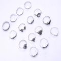 Trendy 15 Pcs/set Ring Set for Women New Collection/ Finger Rings for Girls Simple Stylish - Fashionable Silver Smart Retro Rings Set Birthday Gift for Women. 