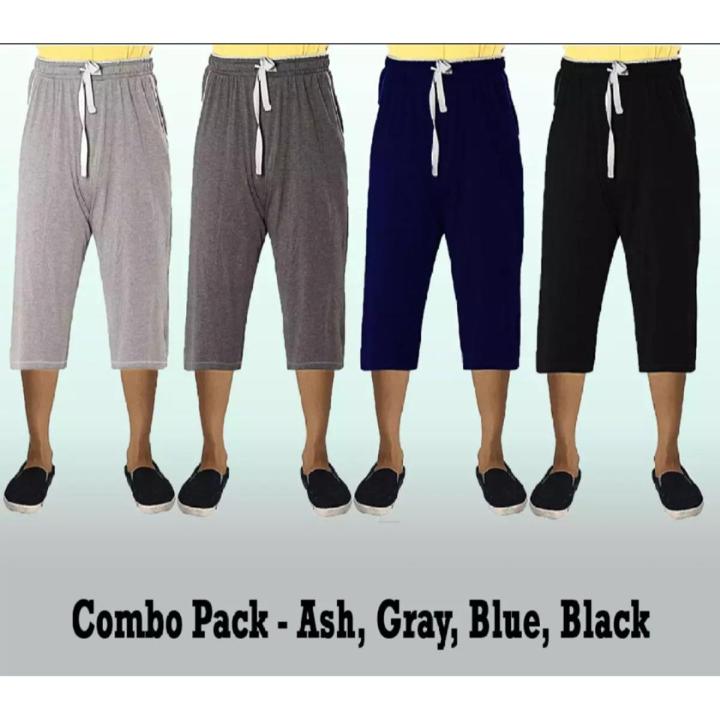 4pcs Cotton Three Quarter Pant for Men/Women