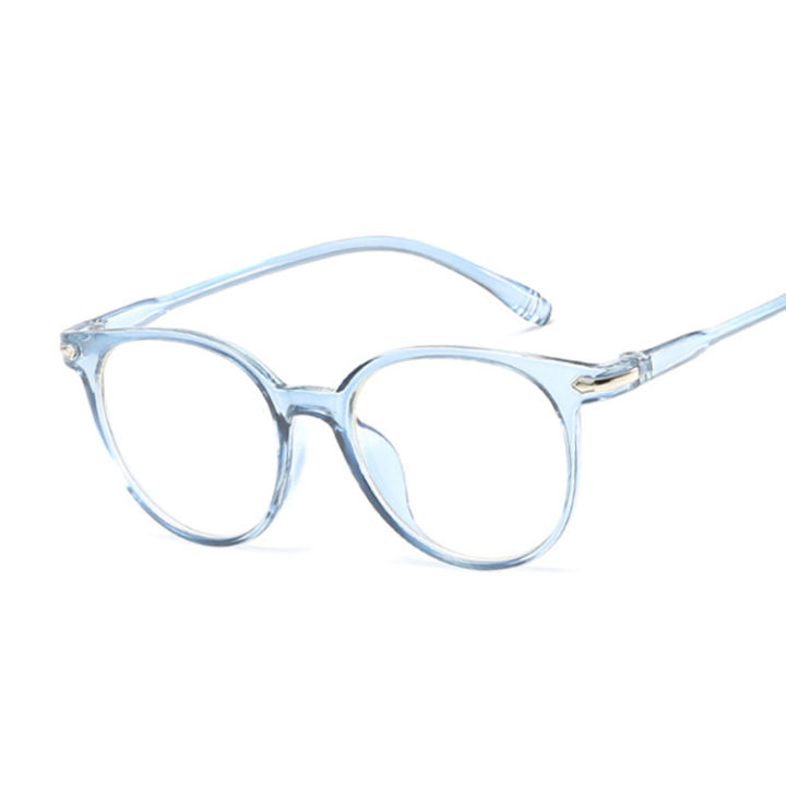 【Hey my home】Vintage Cat Eye Oval Glasses Women Transparent Lens Frame Ladies Optical Eyeglasses Uni Gift